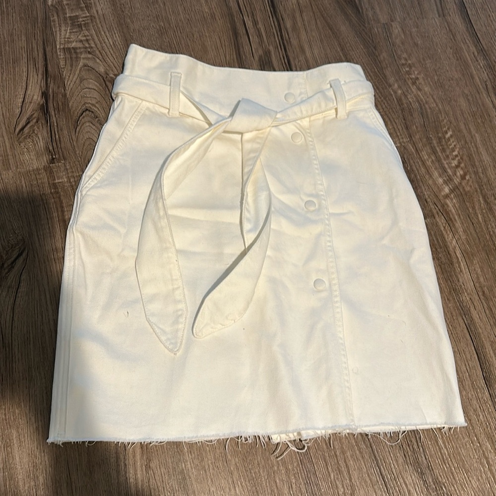 Witchery white denim skirt